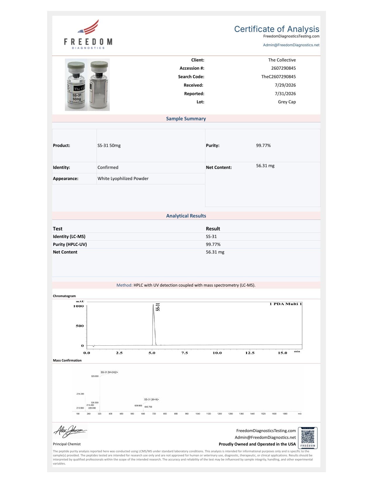 SS-31 50mg COA